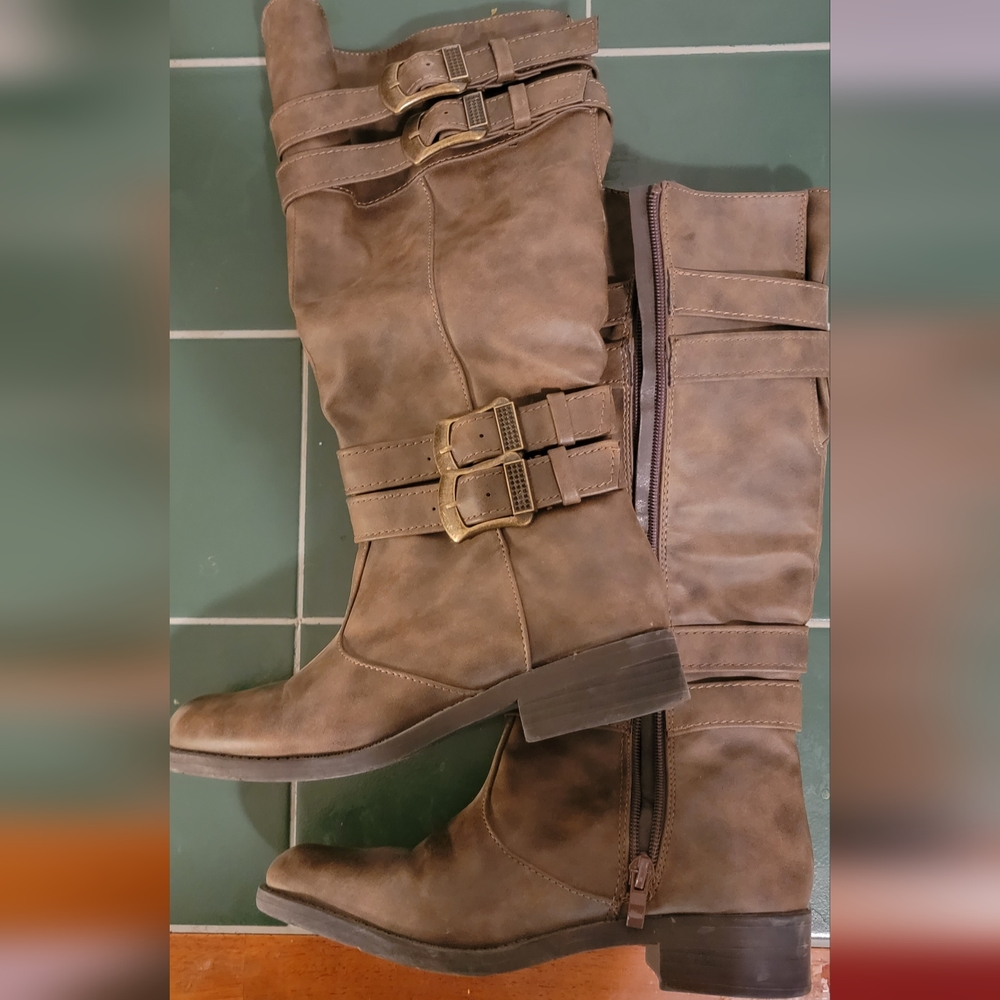 Brown tall boots